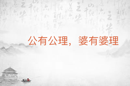 公有公理，婆有婆理