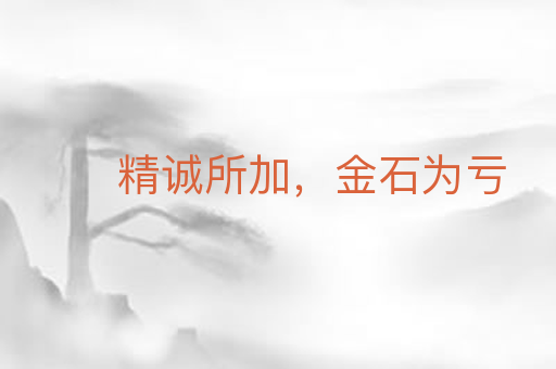 精诚所加，金石为亏
