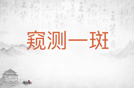 窥测一斑