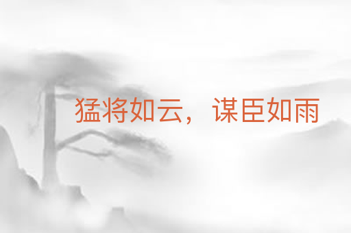 猛将如云，谋臣如雨